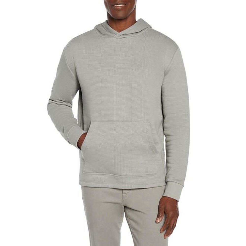 Express Mens Textured Hoodie Size XXL Drizzle Gray Geo Jacquard Pullover